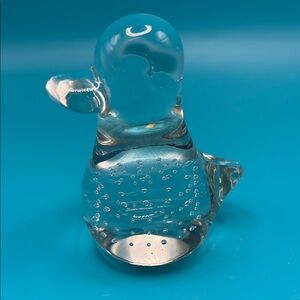 R.O.C. Clear Glass Duck Figurine